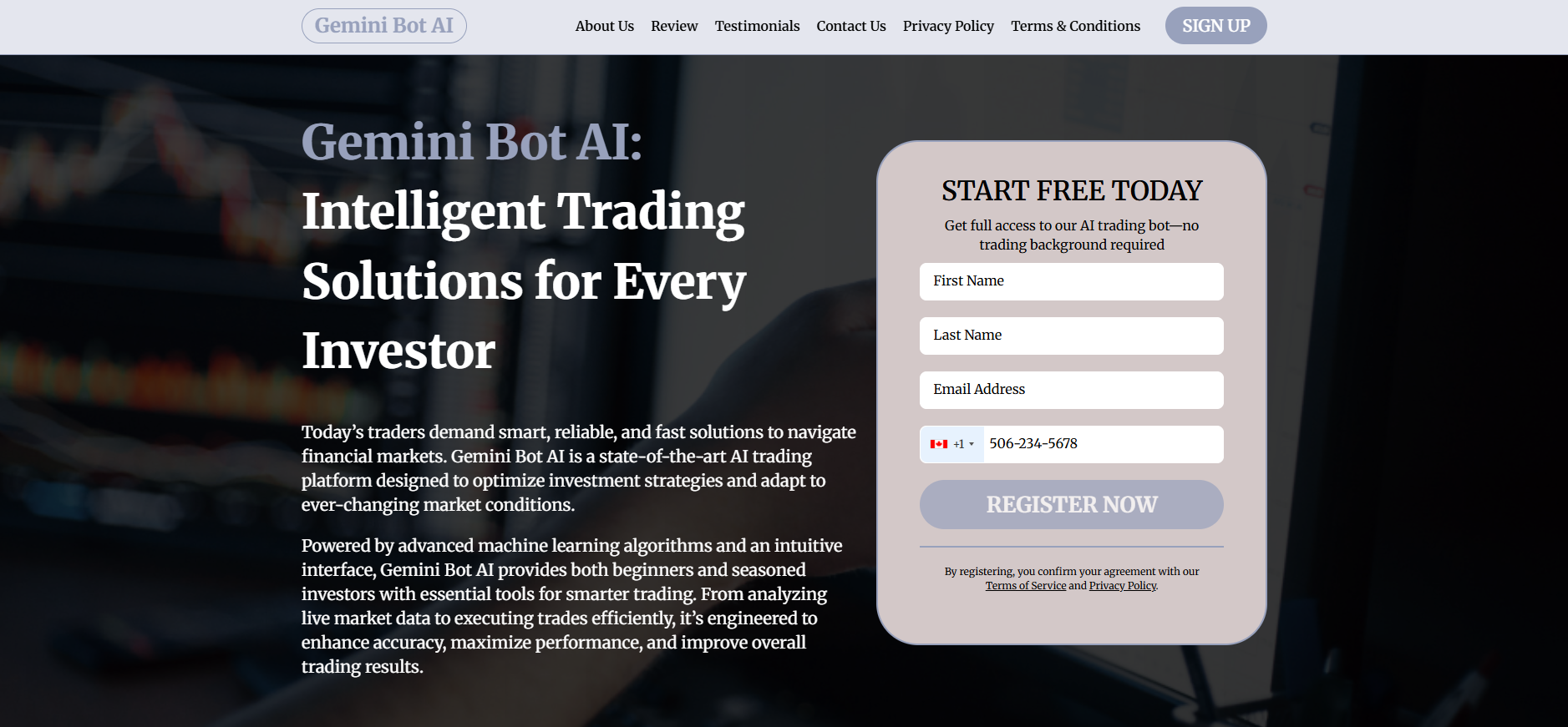 Gemini Bot AI platform interface